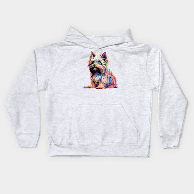 Yorkshire Terrier Dog Pet World Animal Lover Furry Friend Abstract Kids Hoodie by Cubebox